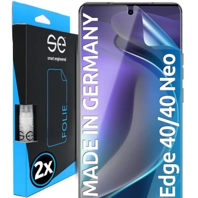 Afbeelding van S.E Beschermfolie voor Motorola Edge 40/40 Neo 2x folies in SET uit Duitsland, 40 folie TPU technologie, eenvoudig te gebruiken, zonder luchtbellen, als alternatief