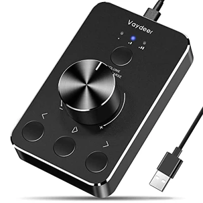 Afbeelding van volumeregelaar, Vaydeer USB multimediacontrolknop met één sleutel dempingsfunctie voor pc, ondersteuning audiovolume afstandsbediening WinXP/7/8 10/VISTA/MAC
