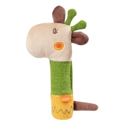 Afbeelding van FEHN 059120 Stabgreifling Giraffe/Greifling zum Rasseln, Quietschen, Fühlen, Spielen mit kuschelweichem Stoff Tier ein treuer Begleiter für Babys und Kleinkinder ab 0+ Monaten
