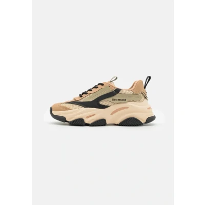 Afbeelding van Steve Madden Possession Sneakers laag, Dames, Maat: 37, Khaki/black Imitatieleer/ textiel
