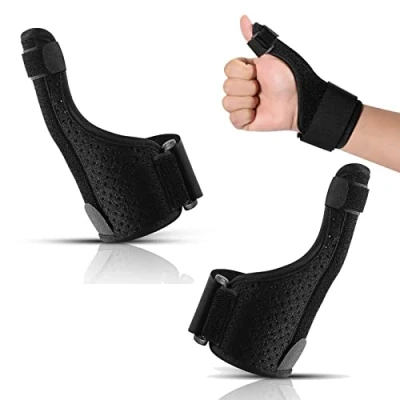 Afbeelding van 2 stukken Universele Duimbandage voor Rechts en Links, Ademende Duimrail Zonder Zweet Geurtjes, Duimorthese Vingers, Artritis, Tendinitis, Stabiele,
