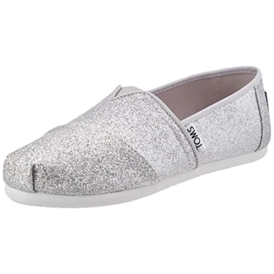 Afbeelding van TOMS Alpargata Platte slippers voor meisjes, zilverkleuren, 31 EU