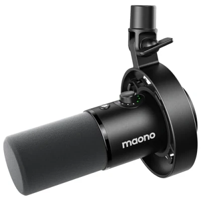Afbeelding van MAONO Dynamische microfoon PD300X: XLR/USB Podcast voor spraakopname, creatie van inhoud en voice off (192 kHz/24 bit, ruisonderdrukking, microfoonversterking, monitoring, dempen)