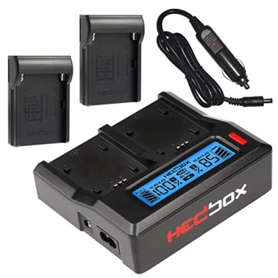 Afbeelding van Hedbox RP DC50/DFM50 Dual LCD Battery Charger for Sony NP F550, F770, F970, and NPF550, NPF770, NPF970, NPF1000
