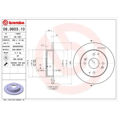 Afbeelding van Brembo Remschijf 08.9603.10