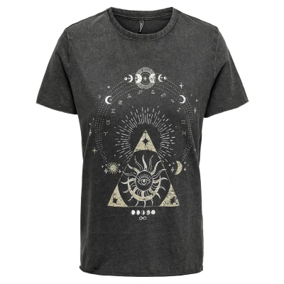 Afbeelding van ONLY Onllucy REG S/S JRS NOOS Tshirt print black, Dames, Maat: XS, Black
