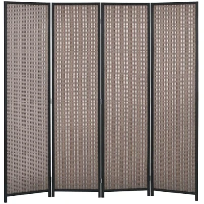 Afbeelding van HOMCOM Houten kamerscherm voor binnen, 4 panelen, 180 x cm, ruimteverdeler, opvouwbaar, scheidingswand woonkamer, slaapkamer, huis, bruin