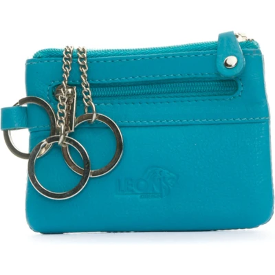Afbeelding van Sleuteletui Rits Leer Turquoise