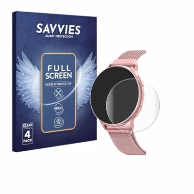 Afbeelding van Savvies Screenprotector voor Banlvs Smartwatch 1.27&quot; Folie Beschermfolie transparant volledig dekking (4 Stuks)