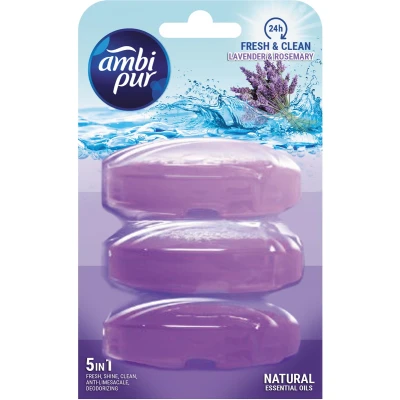 Afbeelding van Ambi pur Fresh en Shine vulling toiletblokje, 3 x 165 ml toilethygiëne