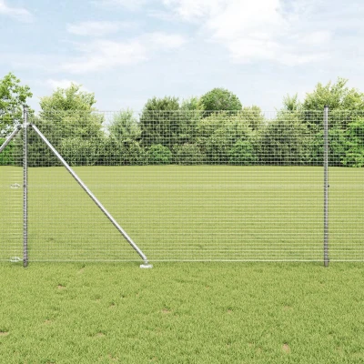 Afbeelding van vidaXL Fence Post Set 2 stuks Gegalvaniseerd Staal 25 x 1 m Stevig