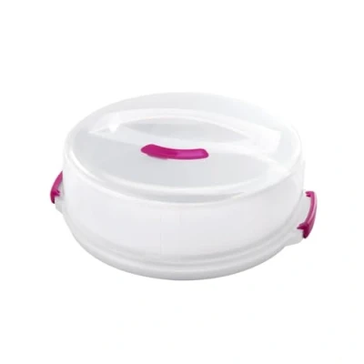 Afbeelding van Metaltex Verstelbare taartdrager bakaccessoires en opslag wit/roze, 36 x 22 centimeter