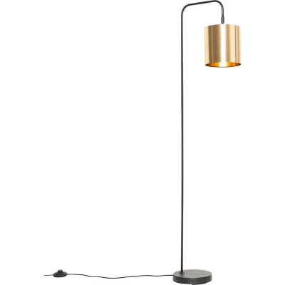 Afbeelding van QAZQA Smart vloerlamp zwart met goud incl. Wifi A60 Lofty