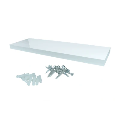 Afbeelding van Zwevende Wandplank Wit Hoogglans 118 x 24 cm Per Stuk