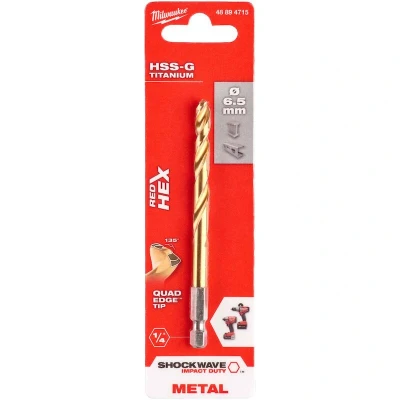 Afbeelding van Milwaukee Shockwave metaalboor HSS G Ti. 6.5mm