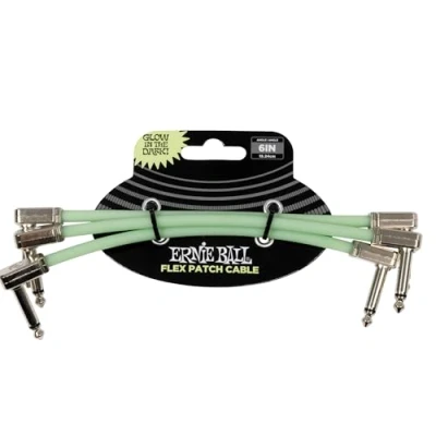 Afbeelding van Ernie Ball Flex Patchkabel 6&quot; Glow in Dark 3 Pack