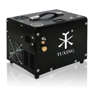 Afbeelding van TUXING PCP Luchtcompressor 4500 psi, hogedruk luchtcompressorpomp voor paintball/duiktank 220V/12V (ingebouwde transformator)