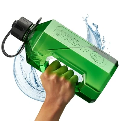 Afbeelding van Alpha Designs XXL Gym Waterfles 2L 2,4 liter / 2400 ml grote kan BPA vrij &amp; lekvrij vat Groen