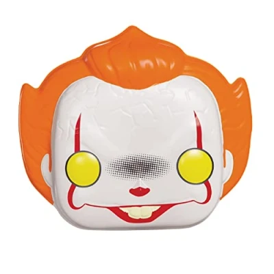 Afbeelding van Pennywise Masker, Funko Pop Style IT Movie Karakter Kostuum Accessoire, alle leeftijden Gezichtsbedekking Half Maskers