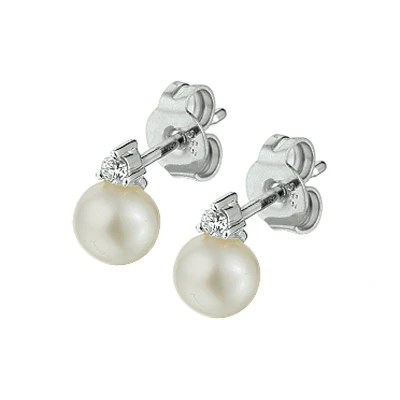Afbeelding van Trendjuwelier huiscollectie Oorknoppen Parel en Diamant 0.05 Ct.