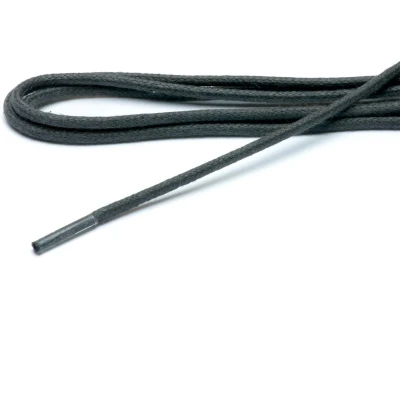 Afbeelding van Cordial schoenveters Donkergrijs wax dun rond veterlengte 75 cm 4 6 gaatjes