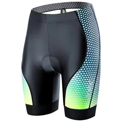 Afbeelding van XGC Korte fietsbroek en fietsonderbroek voor dames, elastische 4D spons zitkussens met een hoge dichtheid, Zwart_groen, XL