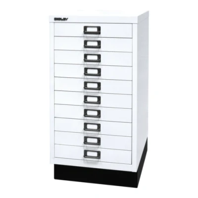 Afbeelding van BISLEY MultiDrawer, 29 delige serie met sokkel, DIN A3, 10 laden, metaal, 696 verkeerswit, 43,2 x 34,9 67 cm