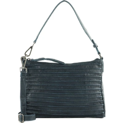 Afbeelding van FREDsBRUDER Leren Schoudertas Riffel Crossbag Dusty Blue Blauwgrijs