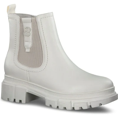 Afbeelding van s.Oliver Chelsea Enkellaarsjes met plateauzool, Dames, Maat: 36, Cream Kunststof
