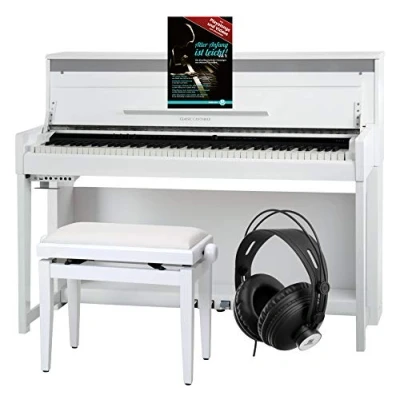 Afbeelding van Classic Cantabile UP 1 LA Staande Digitale Piano E met 88 gewogen hamertoetsenbord, USB, MIDI Interface, 40 Voices, 256 polyfonie digitaal Set Pianobank en Hoofdtelefoon Lichte Eik