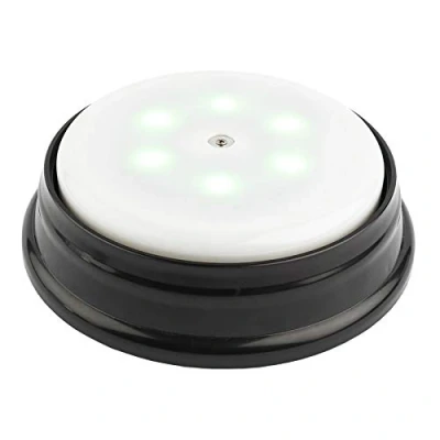 Afbeelding van Draaitafel lichtvoet draaiplateau werkt op batterijen met LED verlichting timerfunctie presentatiebord (sokkel: zwart licht: kleurverandering)