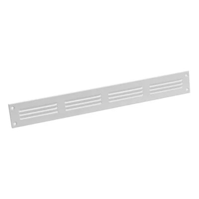 Afbeelding van 400x50mm wit ventilatierooster afsluitrooster insectenbescherming afvoerlucht toevoerlucht metalen rooster