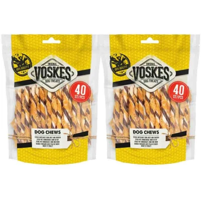 Afbeelding van 2x Voskes Rawhide Kip Rund Sticks 400 gr