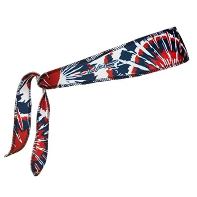 Afbeelding van Halo Hoofdband I aangepaste pasvorm Tie zweetband voor mannen en vrouwen, antislip met vochtafvoerende drryline stof, rood wit blauw Dye One Size