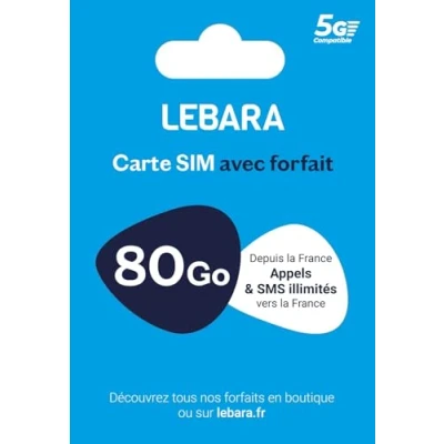 Afbeelding van SIM kaart + mobiel abonnement 80 GB met onbeperkt bellen en sms&#039;en Frankrijk 9,99