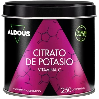Afbeelding van Kaliumcitraat tabletten met Vitamine C 3705 mg waarvan 1000 elementair kalium 250 zonder filmomhuld Sportsupplement Spieren, bloeddruk, zenuwstelsel Plasticvrij