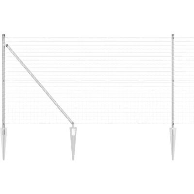 Afbeelding van vidaXL Euro Omheining met 7 Spike Posts 1x10 m Gegalvaniseerd Staal