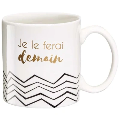 Afbeelding van Draeger Originele mok theekopje om cadeau te geven aan je dierbaren koffiekop in fijn porselein 350 ml 8 cm diameter x 8,5 hoogte I Will do it Tomorrow