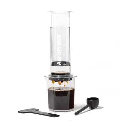 Afbeelding van AeroPress Clear XL koffiepers 3 in 1 brouwsel combineert Franse pers, Pourover, Espresso, volle zachte koffie zonder gruis of bitterheid, draagbaar koffiezetapparaat voor thuis, kantoor, camping en