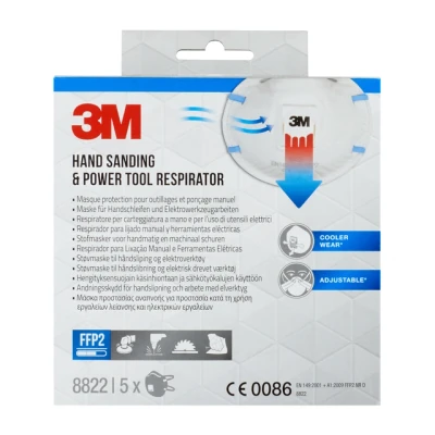 Afbeelding van Stofmasker 3M voor schuren 8822 FFP2 met ventiel 5 stuks