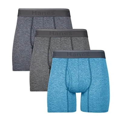 Afbeelding van Hanes Heren Comfort Flex Fit Ademend Stretch Mesh Boxer Slip 3 Pack, Blauw/Grijs/Indigo, S