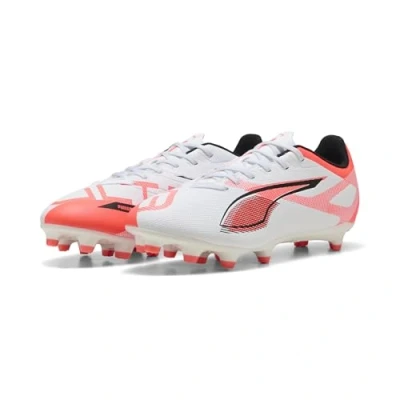 Afbeelding van Puma Ultra 5 PLAY FG/AG Voetbalschoenen met Kunststof noppen, Heren, Maat: 40.5, White/black/glowing red