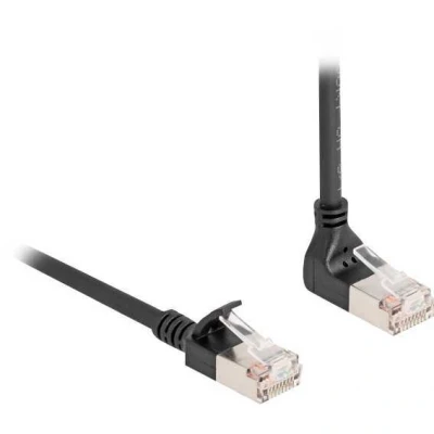 Afbeelding van Delock RJ45 Netzwerkkabel Cat.6A S/FTP Slim 90 oben gewinkelt / gerade