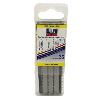 Afbeelding van Wilpu HC12 decoupeerzaagbladen hout en kunststof (Bosch T101B) 25 stuks