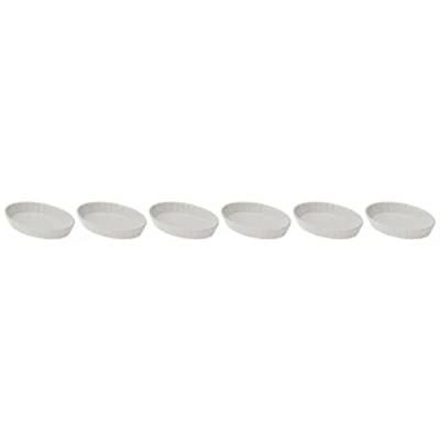 Afbeelding van Küchenprofi Crème brûlée schaaltjes, wit, hard porselein, set van 6, ovenvorm, 13 x 8 2,5 cm, souffle vormpjes, ovenvaste mini ovenschaal