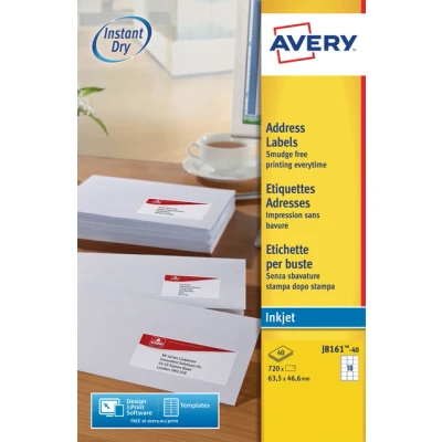 Afbeelding van Etiket Avery J8161 40 63.5x46.6m wit 720stuks
