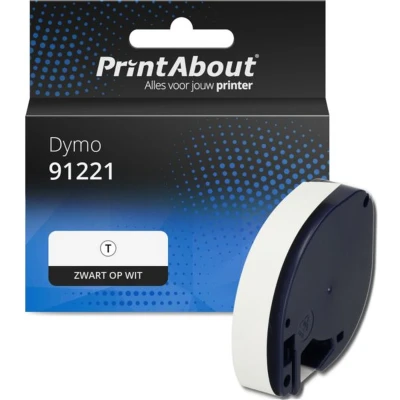 Afbeelding van Huismerk Dymo 91221 (S0721660) Tape Zwart op wit