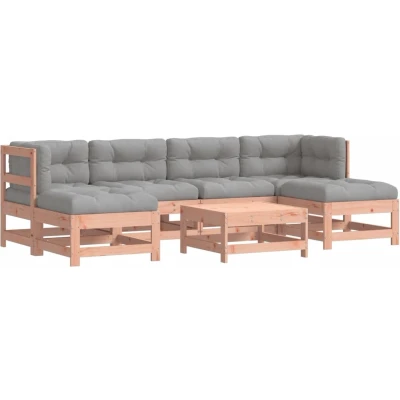Afbeelding van vidaXL 7 delige Loungeset met kussens massief douglashout