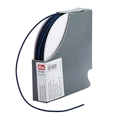 Afbeelding van Prym 971207 Elastisch koord, 2,5 mm, 50 m, marineblauw, 60 procent ED 40% PES, Ø