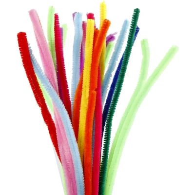 Afbeelding van Chenille draad 9 mm x 30 cm Mix 200 stuks